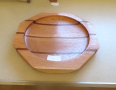 Large octogonal oak dish won a Highly commended certificate for Nick Adamek